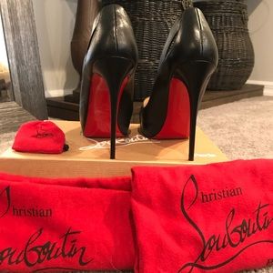 Authentic Christian Louboutin Black Academa 120 mm